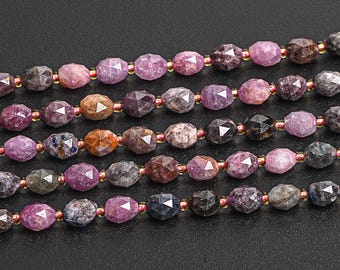 4 x 6 MM lila Rubin Perlen Klasse AAA echte natürliche Edelstein Trommellauf Reis Perle lose Perlen 15 "/ 7,5" Schütten Lot Optionen