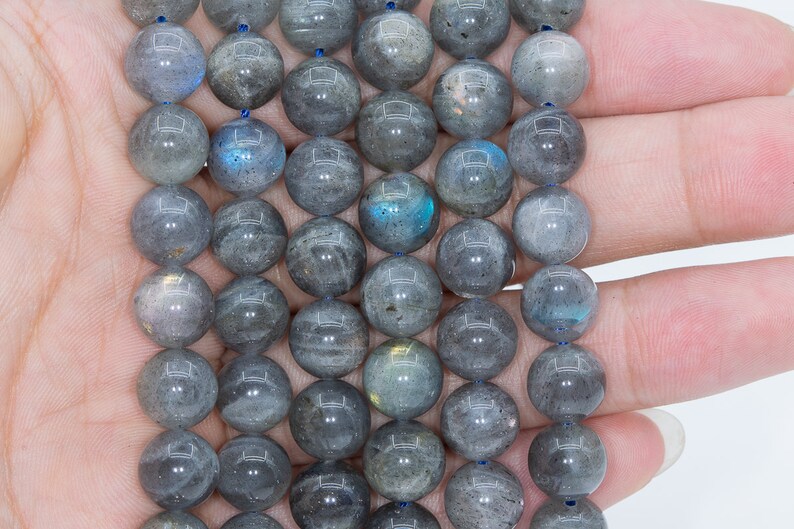 109830h-3081 Genuine Natural Gemstone Half Strand Round Loose Beads 7.5 9-10MM Gray Labradorite Beads Madagascar Grade A