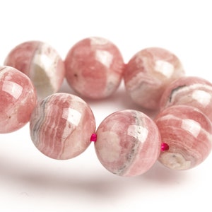 9-10MM Argentinien Rhodochrosit Perlen Rosa Spitze Armband Klasse AA echte natürliche runde Edelstein 7 &quot;(123422h-1495)