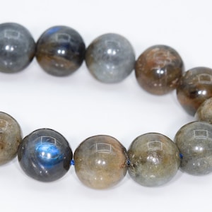 10MM Brown Gray Labradorite Beads Madagascar Grade B Genuine Natural Gemstone Half Strand Round Loose Beads 7.5&quot; (109918h-3093)