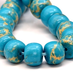 12X8MM Sky Blue Imperial Jasper Beads Grade AAA Natural Gemstone Half Strand Rondelle Loose Beads 7&quot; BULK LOT 1,3,5,10 and 50 (101888h-424)