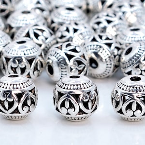 8 MM Antik Silber Ton tibetischen Spacer Perlen Runde 10 Stück Schütten Lot Optionen (60462-1668)