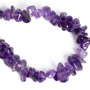 4-10MM Amethyst Beads Pebble Chips Grade AA Genuine Natural Gemstone ...