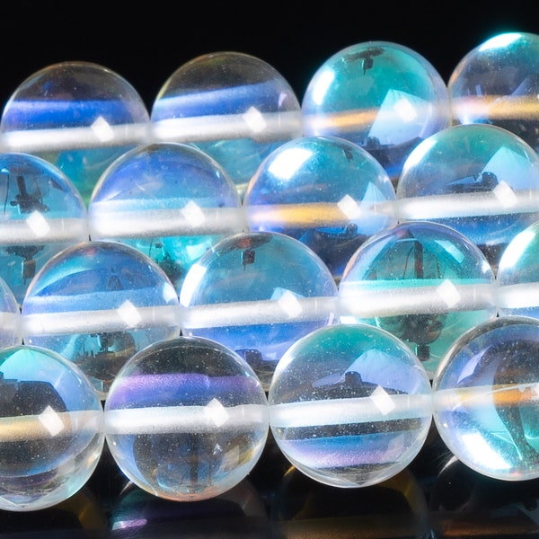 White Mystic Aura Quartz Beads Round Loose Beads 6MM 8MM 10MM 12MM Bulk Lot Options