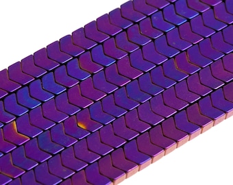4x2MM Purple Hematite Beads Arrow Grade AAA Natural Gemstone Full Strand Loose Beads 15.5" BULK LOT 1,3,5,10 and 50 (104832-1301)