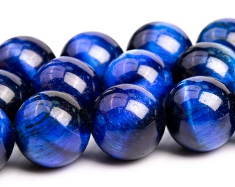 Tiger Eye Beads Lapis Lazuli Blue Color Grade AA Natural Gemstone Round Loose Beads 6MM 8MM 10MM 12MM Bulk Lot Options