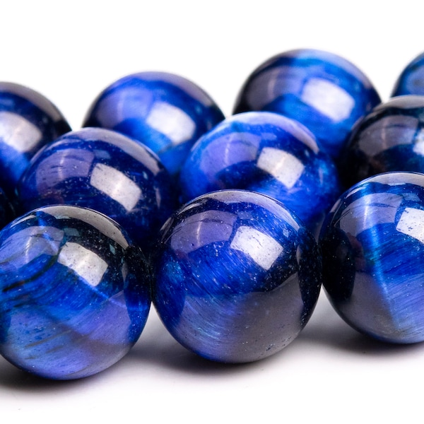 Tiger Eye Beads Lapis Lazuli Blue Color Grade AA Natural Gemstone Round Loose Beads 6MM 8MM 10MM 12MM Bulk Lot Options