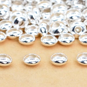 5x2MM Sterling Silver Spacer Beads Saucer 15 Pcs Solid Silver  (63940-2131)