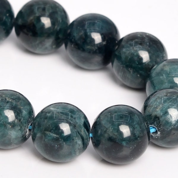 12MM Deep Blue Green Apatite Beads Brazil Grade AA Genuine Natural Gemstone Half Strand Round Loose Beads 7" Bulk Lot Options (109259h-2919)