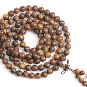 10MM Fragrant Qinan Sandalwood Mala Beads 108 Pcs Natural Round Beads 42" BULK LOT 1,3,5,10 and 50 (80294-1618)