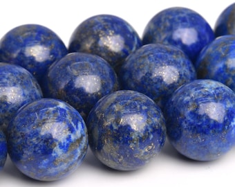 15-16MM Deep Blue Lapis Lazuli Beads Grade A Gemstone Round Loose Beads 15" / 7.5" / 4" Bulk Lot Options (103626)