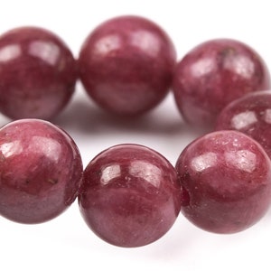 7MM Ruby Beads Red Bracelet Grade AAA Genuine Natural Round Gemstone 7&quot; (124856h-4120)