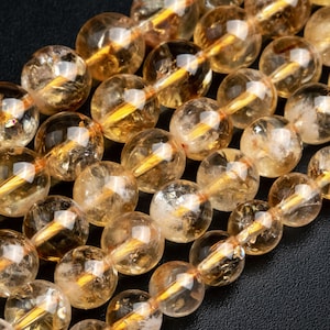 Citrine Beads Yellow Grade A+ Genuine Natural Gemstone Round Loose Beads 7MM 8MM 9MM 10MM Bulk Lot Options