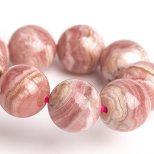 9MM Argentinien Rhodochrosite Perlen Rosa Spitze Armband Klasse AA echte natürliche runde Edelstein 7 &quot;(123243h-2986)