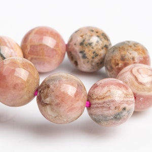 NUR EINE 10MM Argentinien Rhodochrosit Perlen Gelb Rosa Armband Grade A Echte Natürliche Runde Edelstein 7 &quot;(123432h-1815)