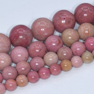 Haitian Flower Rhodonite Beads Grade AAA Genuine Natural Gemstone Round Loose Beads 4MM 6MM 8MM 10MM 12MM Bulk Lot Options