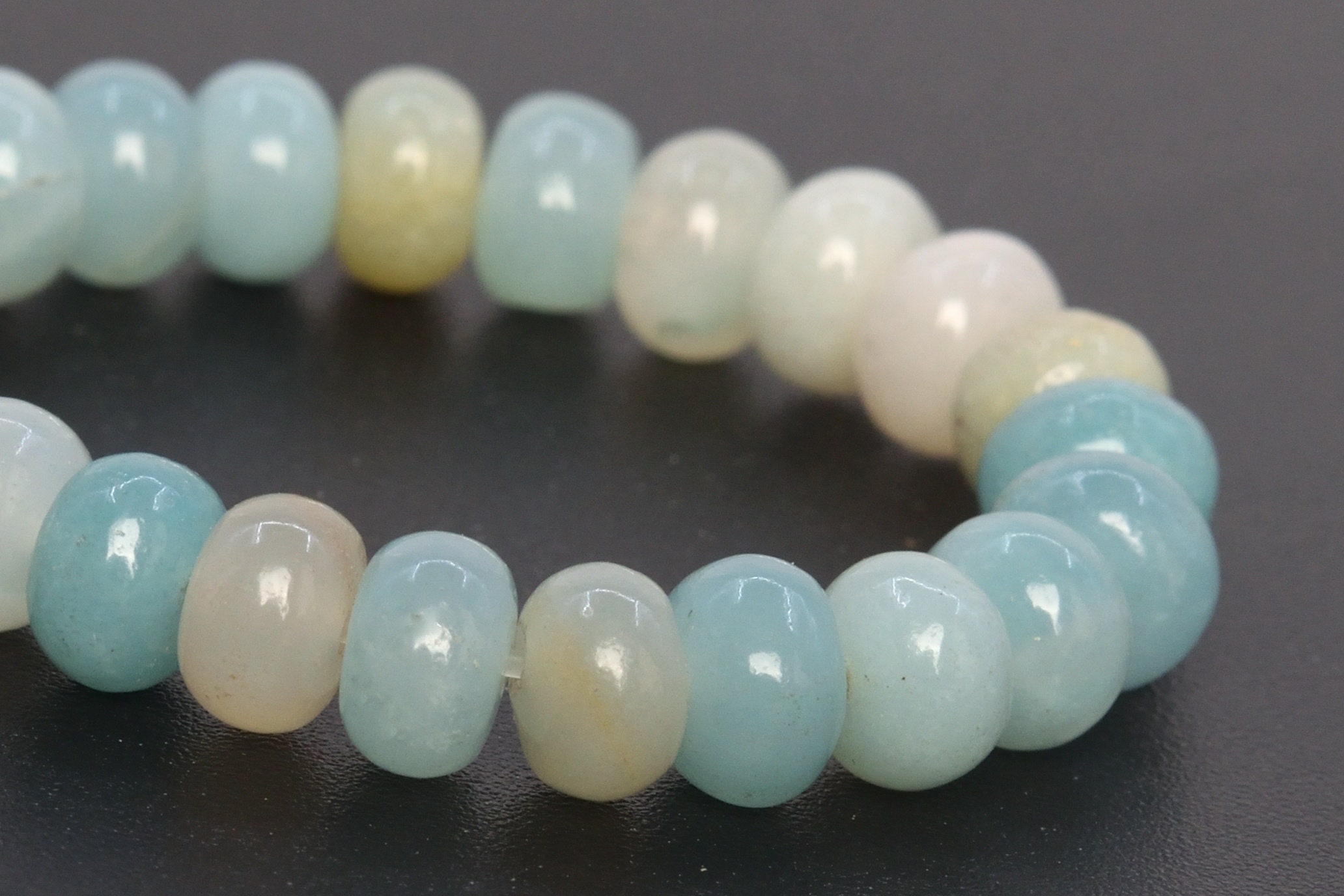 Blue Amazonite Beads Grade A Genuine Natural Gemstone Rondelle