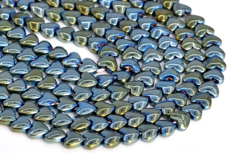 6MM Green Hematite Beads Heart Grade AAA Natural Gemstone Full Strand Loose Beads 16 BULK LOT 1,3,5,10 and 50 104855-1316