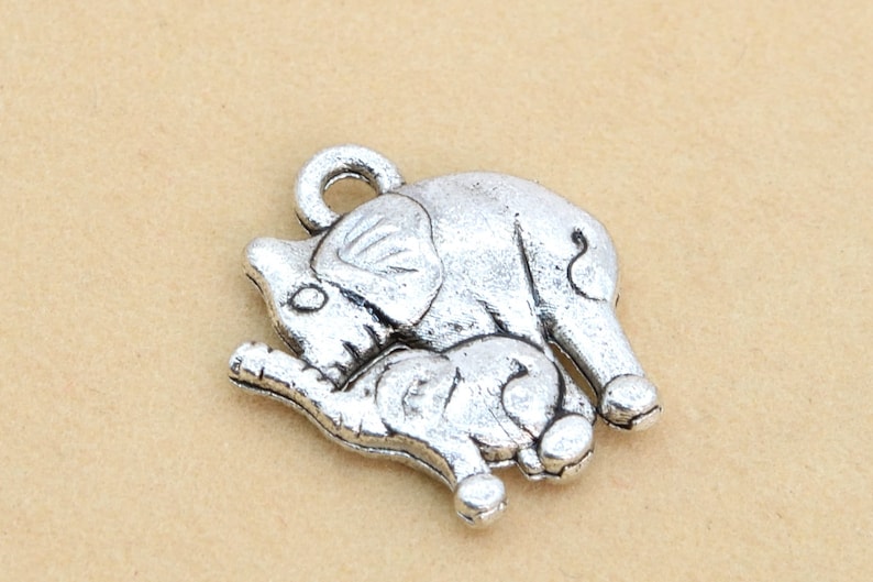62021-2201 15x14MM Elephants Charm Double Side Antique Tibetan Silver Tone Zinc Alloy Charm 10 Pcs Bulk Lot Options
