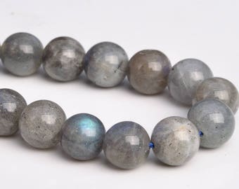 10MM hellgraue Labradoritperlen, Güteklasse A, echter natürlicher Edelstein, halbsträngige runde lose Perlen, 7,5" BULK LOT 1,3,5,10,50 (103946h-1067)