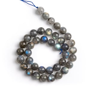 ONLY ONE 10MM Deep Gray Labradorite Beads Grade A+ Genuine Natural Gemstone Full Strand Round Loose Beads 15.5&quot; (124373-358)
