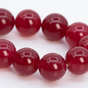 8MM Wine Red Jade Beads Grade AAA Natural Gemstone Half Strand Round Loose Beads 7.5" BULK LOT 1,3,5,10 and 50 (101018h-147)