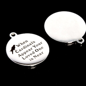 22x20MM When Cardinals Appear Your Loved One Is Near Coin Charm Stainless Steel Bulk Lot Options (40320-2127)