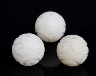 6 Stk 12MM natürliche Bodhi Wurzel handgefertigte Perlen Wolken geschnitzte Runde Lot Optionen (80127-606)