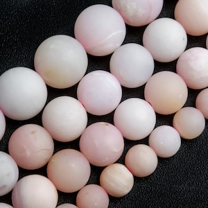 Matte Light Pink Opal Beads Genuine Natural Grade AAA Gemstone Round Loose Beads 6MM  8MM 10MM Bulk Lot Options