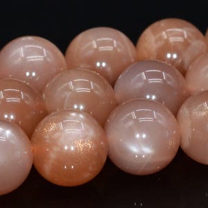 9-10MM Orange Moonstone Beads India AA+ Genuine Natural Gemstone Full Strand Round Loose Beads 15.5&quot; BULK LOT 1,3,5,10,50 (104049-1103)