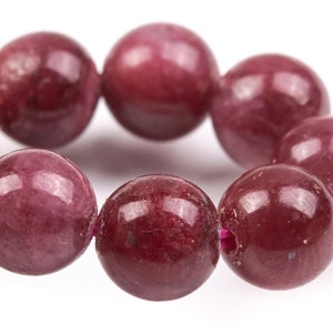 7MM Ruby Beads Red Bracelet Grade AAA Genuine Natural Round Gemstone 7&quot; (124857h-4120)