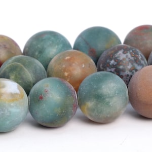 Cuentas de ágata de musgo multicolor mate Grado AAA Piedra preciosa natural genuina Cuentas sueltas redondas 4MM 6MM 8MM 10MM 12MM Opciones de lote a granel