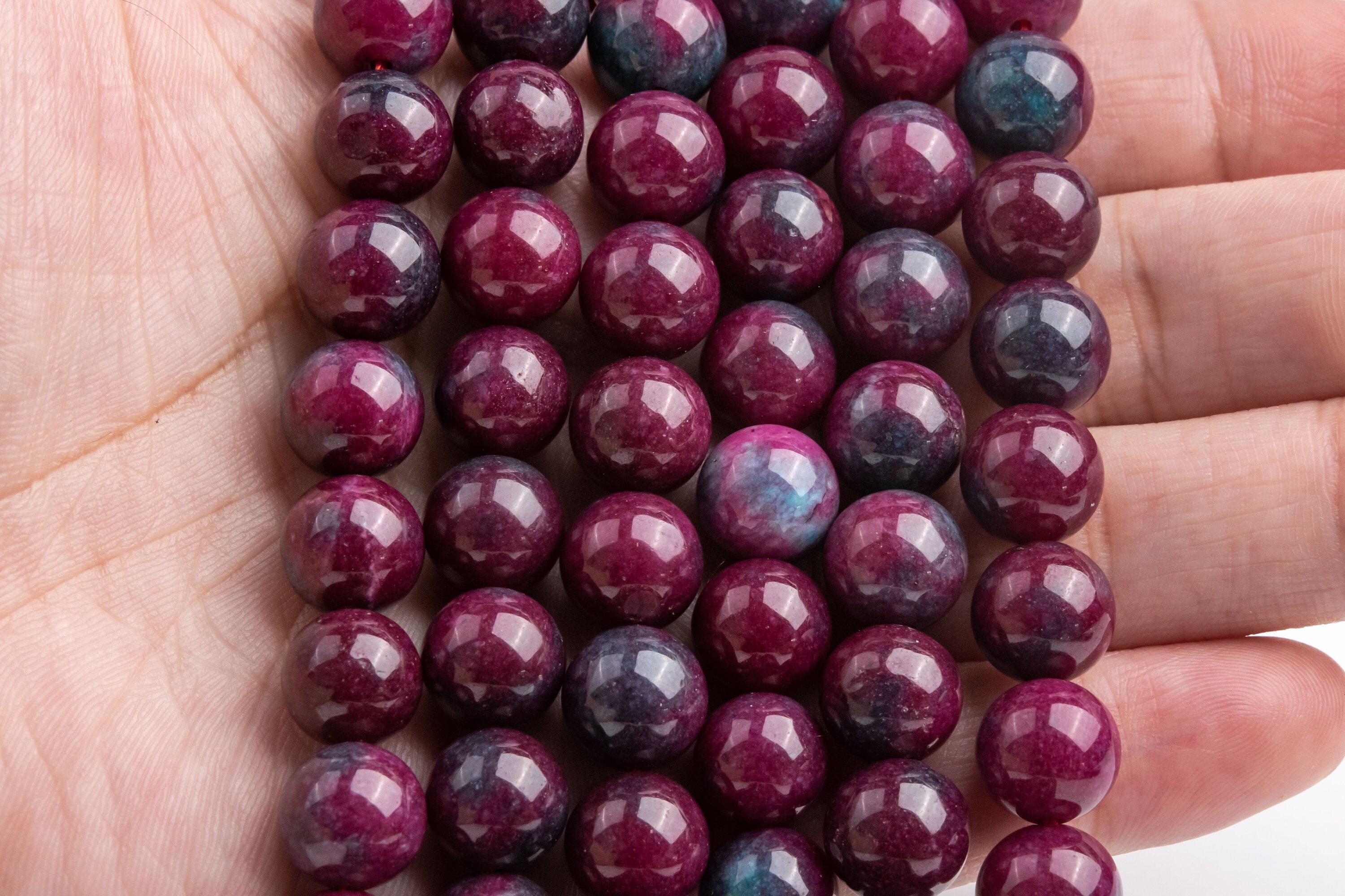 Collana In Giada Rossa Naturale 4 Mm - Perle Rondelle Sfaccettate AAA 20 Pollici - Foto 4