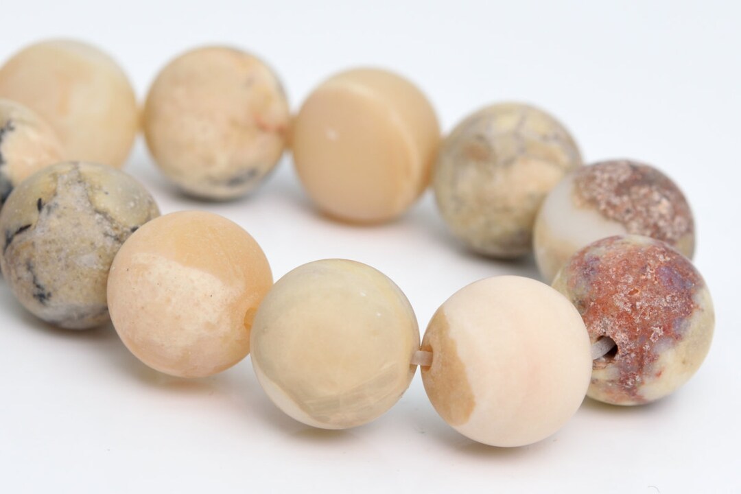 10MM Matte African Opal Beads Grade AAA Genuine Natural Gemstone Half