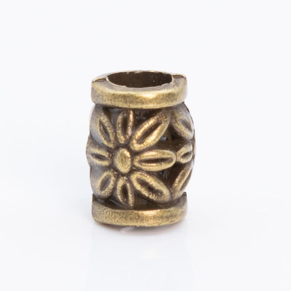 9x6MM Antique Bronze Tone Spacer Beads Flower Tube 20 Pcs Bulk Lot Options (65101-2522)