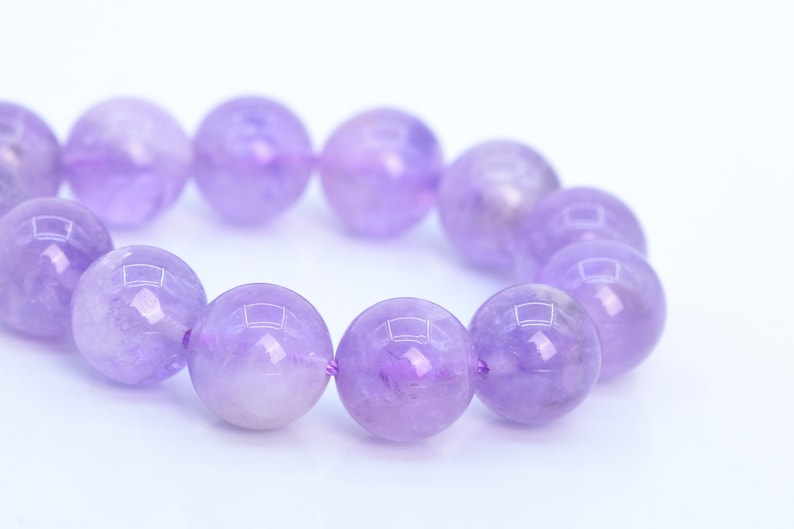 Lavender Amethyst Grade AA Genuine Natural Gemstone Round Loose Beads 4MM 6MM 8MM 10MM 12MM 14MM Bulk Lot Options image 5