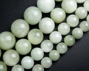 Jasnozielone koraliki z kunzytu, prawdziwe naturalne kamienie szlachetne klasy AA, okrągłe, luźne koraliki, 7 mm, 8 mm, 10 mm, 12 mm, 13 mm, opcje hurtowe