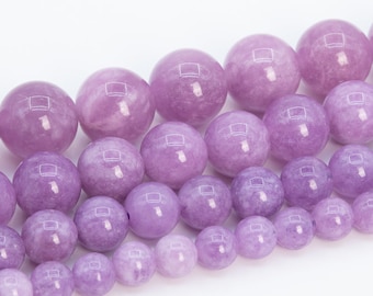 Cuentas de cuarzo Kunzite Color púrpura Grado AAA Piedra preciosa Redonda Cuentas sueltas 6MM 8MM 10MM 12MM Opciones de lote a granel