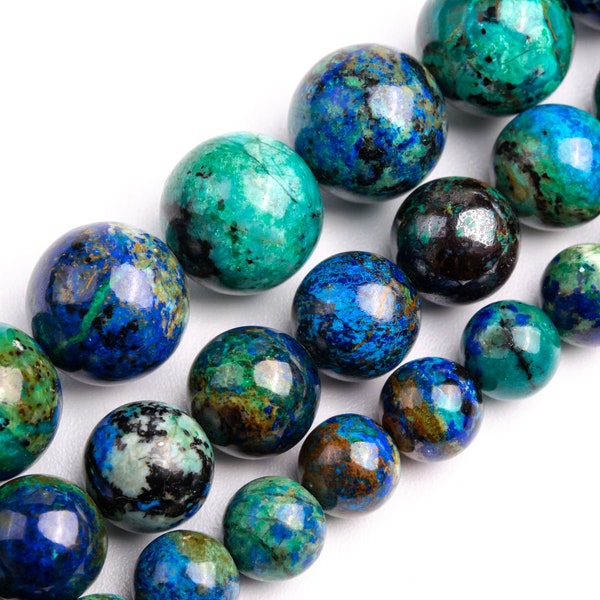 Blue & Green Azurite Malachite Quartz Beads Genuine Natural Grade AAA Gemstone Round Loose Beads 6MM 8MM 10MMBulk Lot Options