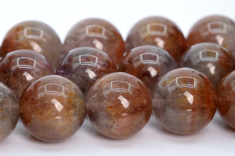 105886h-1773 13MM Rare Auralite 23 Cacoxenite Beads AA Genuine Natural Gemstone Half Strand Round Loose Beads 8 BULK LOT 1,3,5,10,50