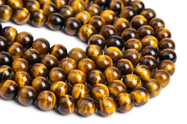 Yellow Tiger Eye Beads Grade AA Genuine Natural Gemstone Round Etsy