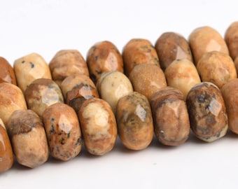 Bild Jaspis Perlen Klasse AAA Echter Natürlicher Edelstein Facettierte Rondelle Lose Perlen 6 MM 8 MM Lot Optionen