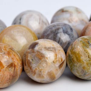 15-16MM Bamboo Agate Beads Grade AAA Genuine Natural Gemstone Full Strand Round Loose Beads 15.5&quot; BULK LOT 1,3,5,10 and 50 (103619-954)
