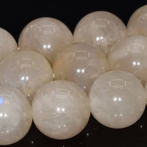 12MM Milky Rainbow Moonstone Beads AB Genuine Natural Gemstone Round Loose Beads 15.5&quot; / 7.5&quot; Bulk Lot Options (104194)