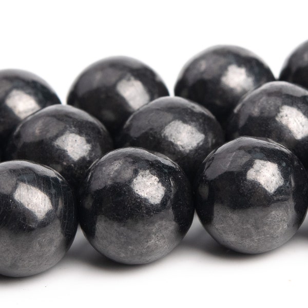 Genuine Russian Shungite Natural Gemstone EMF protection Carbon Round Loose Beads 8MM 10MM Bulk Lot Options