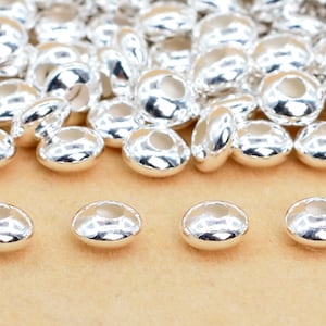 4x2MM Sterling Silver Spacer Beads Saucer 20 Pcs Solid Silver  (63943-2131)