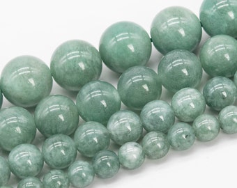 Quartz Beads Jadeite Green Color Grade AAA Gemstone Round Loose Beads 6MM 8MM 10MM 12MM Bulk Lot Options