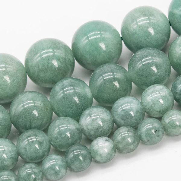 Quartz Beads Jadeite Green Color Grade AAA Gemstone Round Loose Beads 6MM 8MM 10MM 12MM Bulk Lot Options