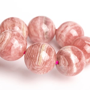 10 mm Argentinien Rhodochrosit-Perlen, rosa Spitze, Armband, Güteklasse AA, echter natürlicher runder Edelstein, 17,8 cm (123269h-2987)