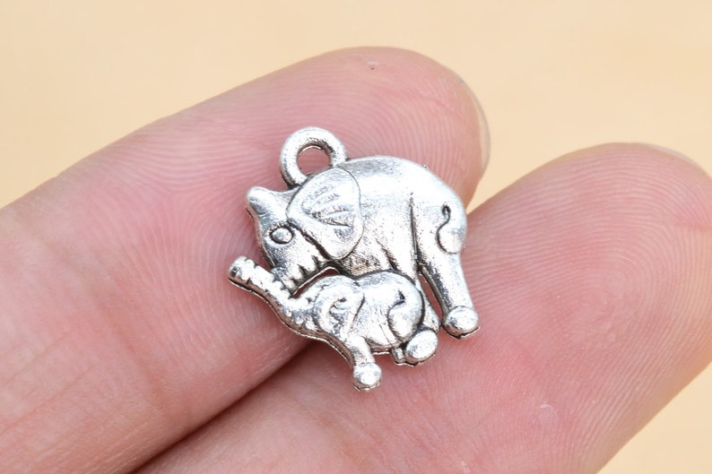 62021-2201 15x14MM Elephants Charm Double Side Antique Tibetan Silver Tone Zinc Alloy Charm 10 Pcs Bulk Lot Options